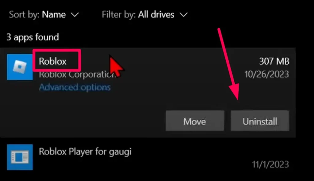 roblox uninstall